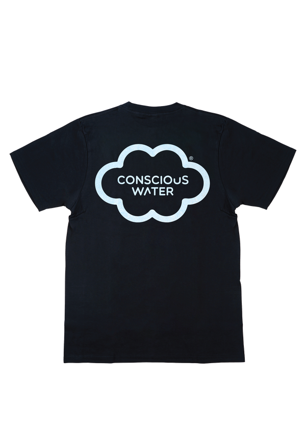 CONSCIOUS WATER LOGO IN CLOUD T-SHIRT