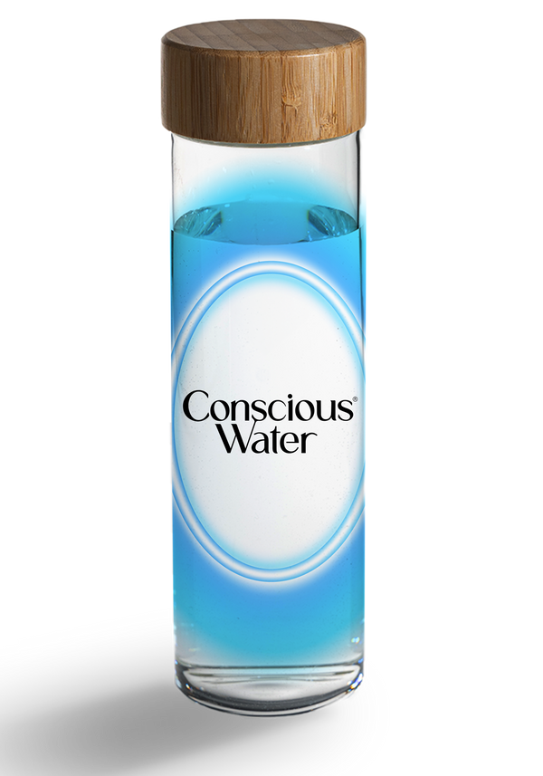 GLASS OVAL BOTTLE - LIGHT BLUE